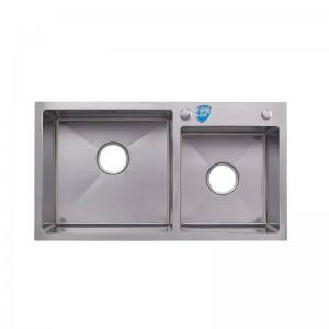 Large capacity double bowl kitchen sink