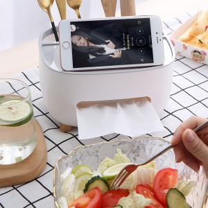 Living-roomTable Tissue Box Plastic Paper Dispenser with storage holder