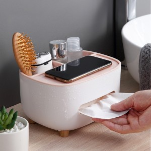 Living-roomTable Tissue Box Plastic Paper Dispenser with storage holder
