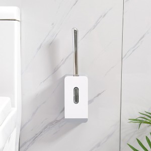 Fashion White Style Bathroom Nylon Toilet Brush Stainless Steel Toilet Brush Holder