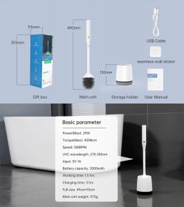 Silicone Brush Toilet Holder Flexible Cleaning Brush Set