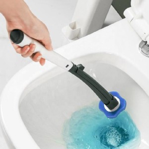 Clip-On Disposable Toilet Brush Wall Mounted, Come With Cleaning Fluid, Melt In Water