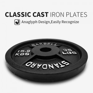 Olympic Barbell Weight Plates 2 Inch Hole Solid Cast Iron Old School Barbell Weight Plates, Strength Training, Weightlifting, Bodybuilding, Powerlifting