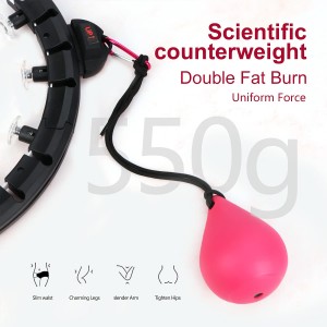 Weighted Hula Hoop, Infinite Circulation, Magnetic Design, Adjustable and Removable Abdominal Fitness 360 ° Automatic Rotation Massage, Suitable for Adults and Children.