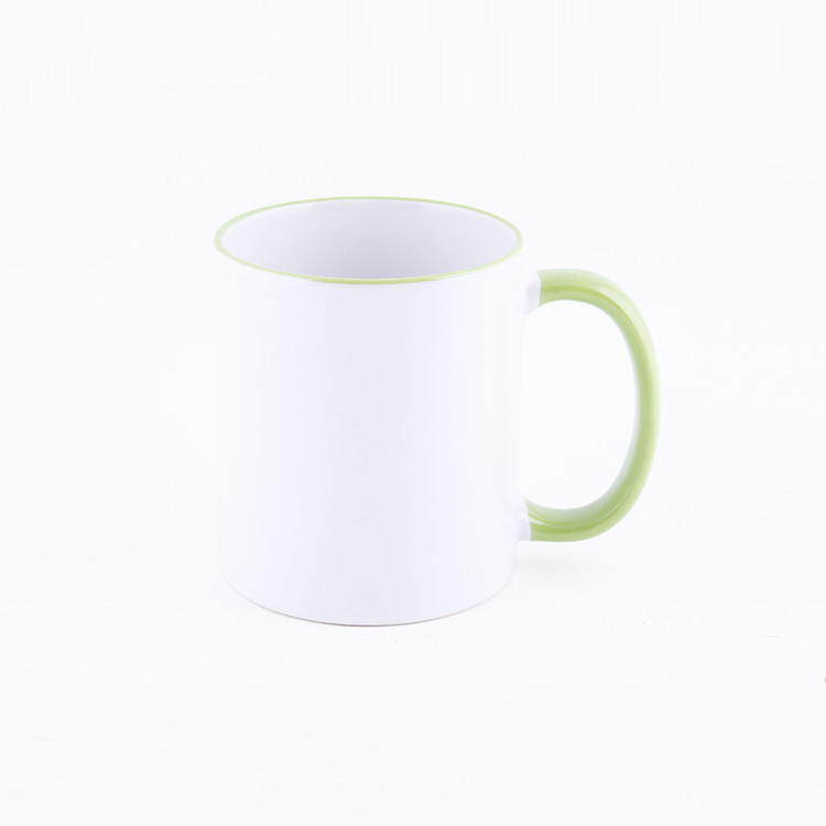 Brand New 11oz 312ml Green Ceramic Bone Mug Cup, Sublimation Ready Mug with High Quality for Coffee Milk and Hot Water
