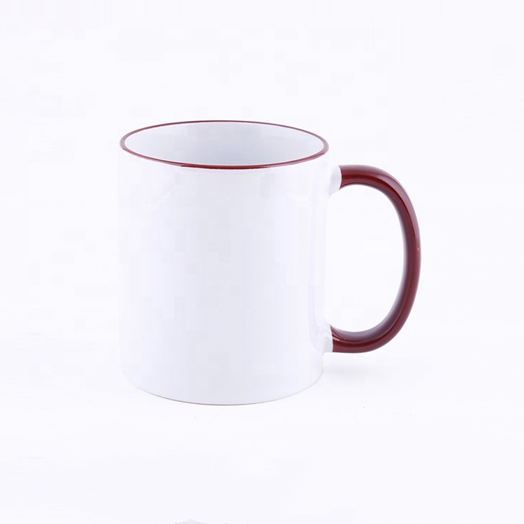 Hot Selling 11oz 312ml Dark Red White Wholesale High Quality Popular Ceramic Mugs