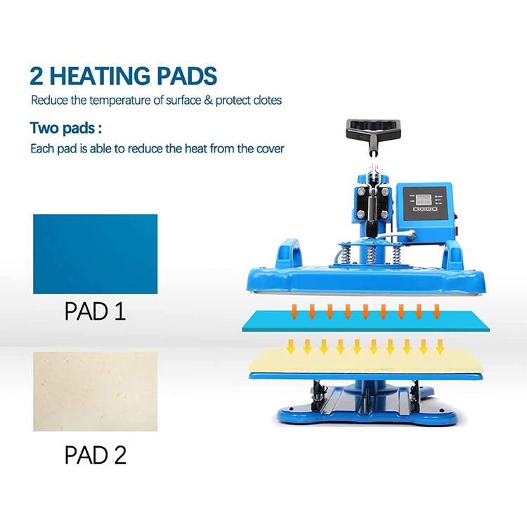 23X30 Heat Press Machine Digital Sublimation Printer Press Industrial Heat Transfer Machine for T Shirts 360-Degree Swing