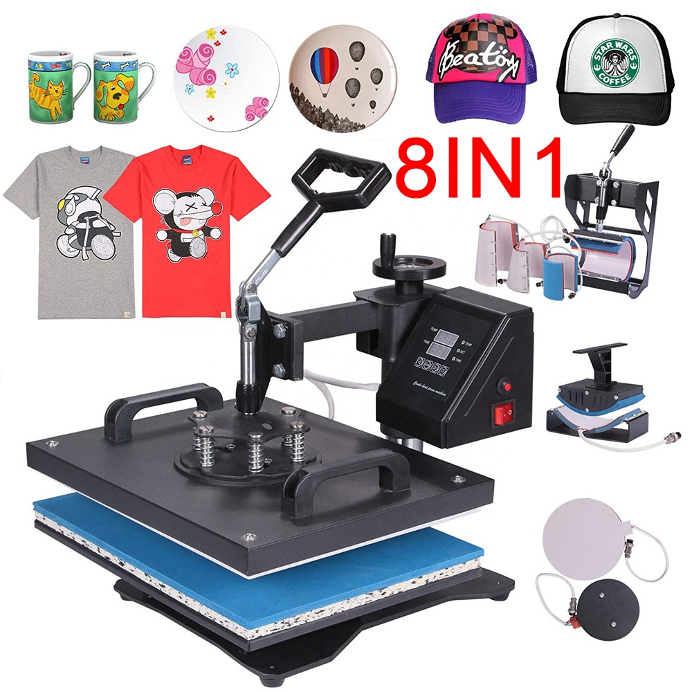 China CE Approved Sublimation Heat Press Machine 8 in 1 Heat Transfer,Simple style 5 in1 Sublimation Heat Press Machine