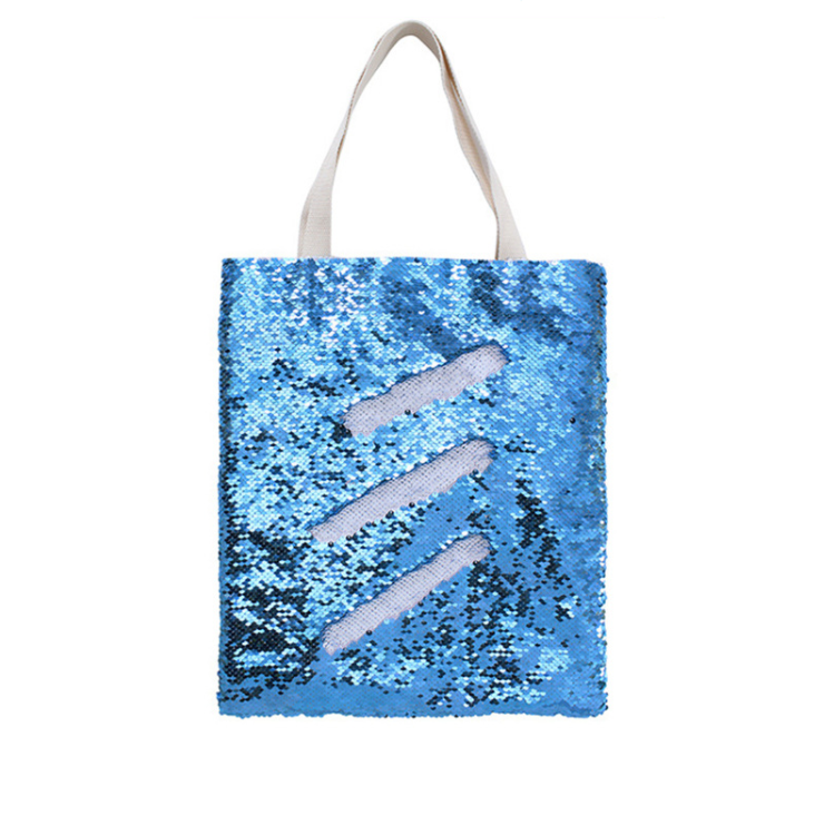 40×34 sequins tote bag heat press sublimation blank environmental protection shopping bag for digital printed sequins cloth bags