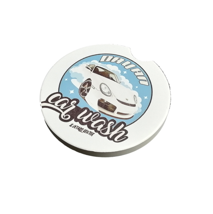 Cup holder inserts, Customized anti slip durable waterproof drink ceramic coaster for car, Christmas gift
