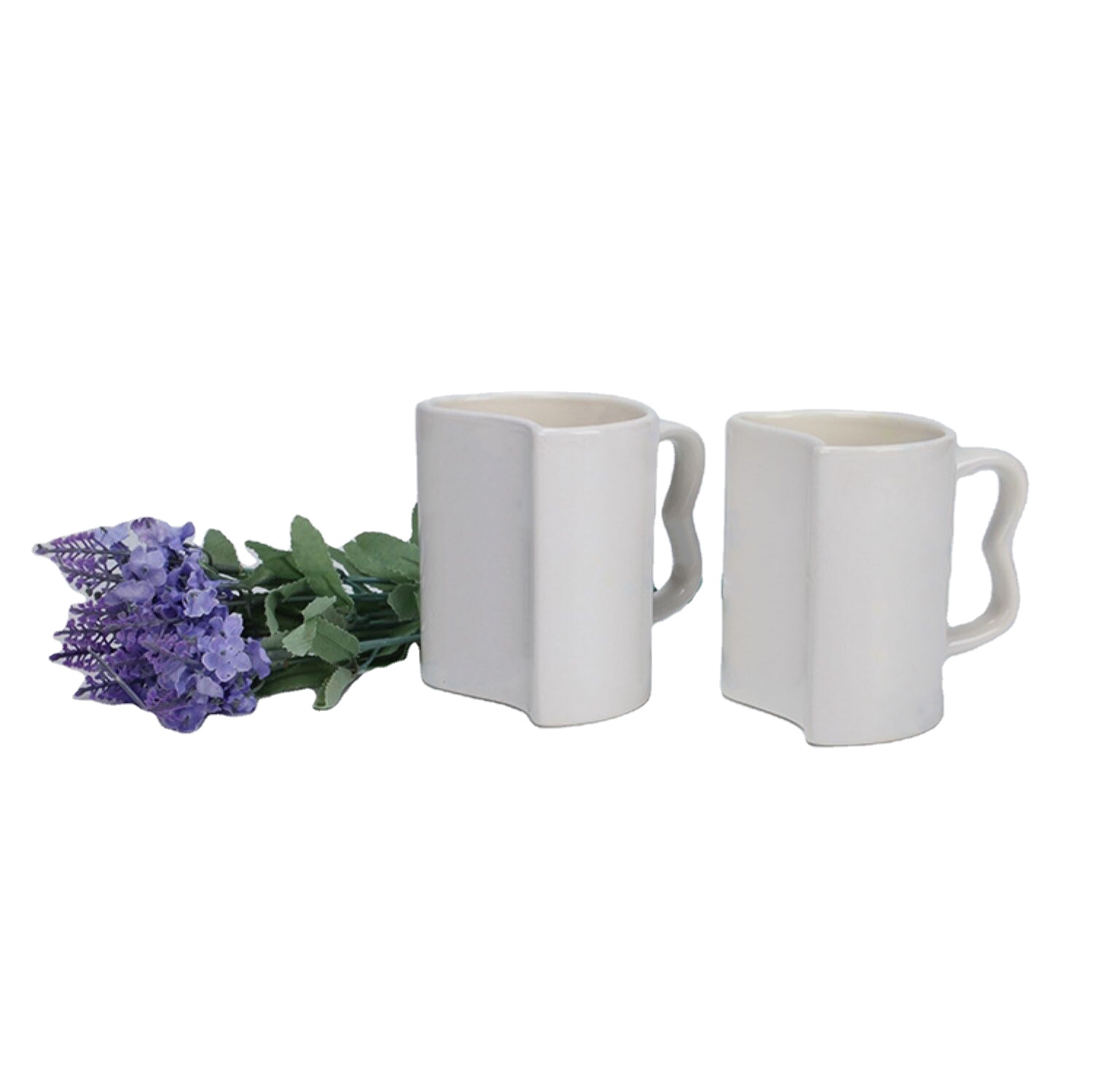 Sublimation blanks Couple Color Change Coffee Mug Heart Handle Magic Couple Cup