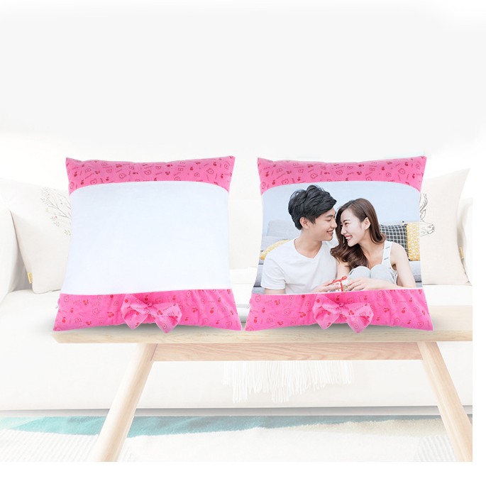 wholesale sublimation pillow cover 40*40cm decorative heart-shaped Sublimation Custom pillow case