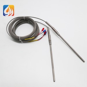 temperature sensor K type thermocouple with insulated high temperature lead wire