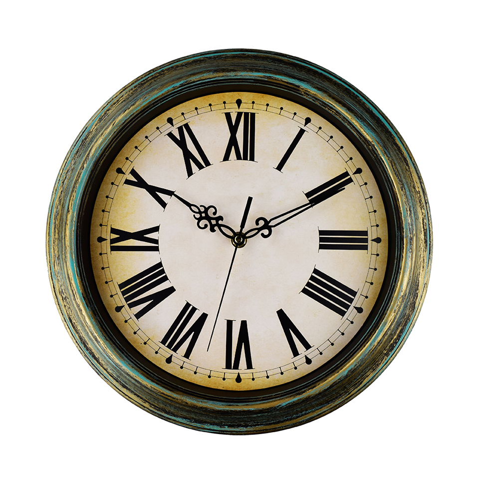 12 inch Decorative Antique plastic customized Silent wall clocks