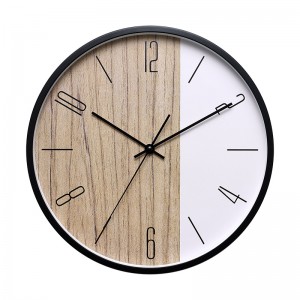 2022 High quality Christmas Music Clock - Non ticking super silent 12 Inch Plastic Wall Clock with imitation wood effect dial – Wansike
