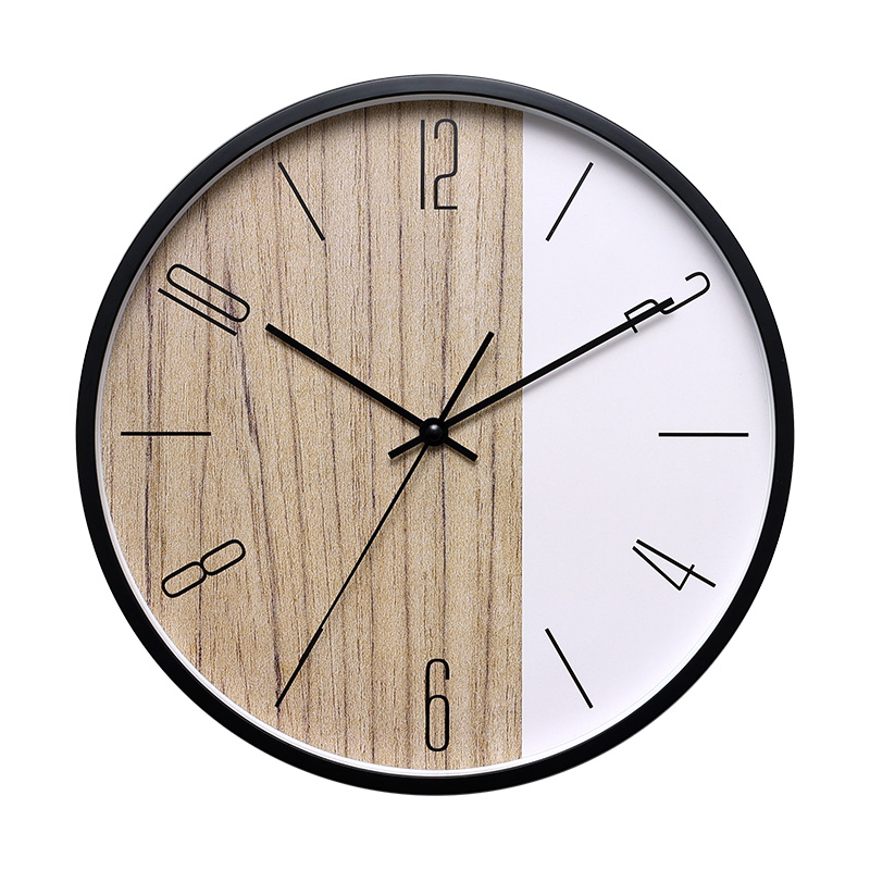 Non ticking super silent 12 Inch Plastic Wall Clock with imitation wood effect dial Featured Image