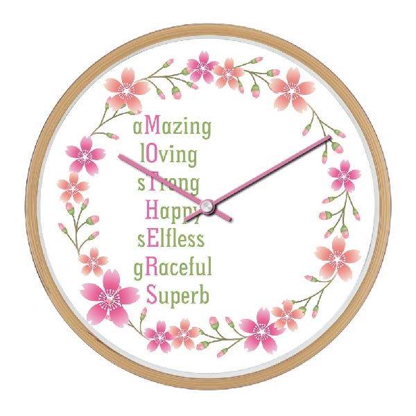 12 Inch non ticking super silent imitation wood effect Plastic frame Wall Clock for Mom’s Day