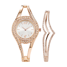 Classic Alloy Strap Ladies Watch with Crystal Bracelet Watches Set for women gifts