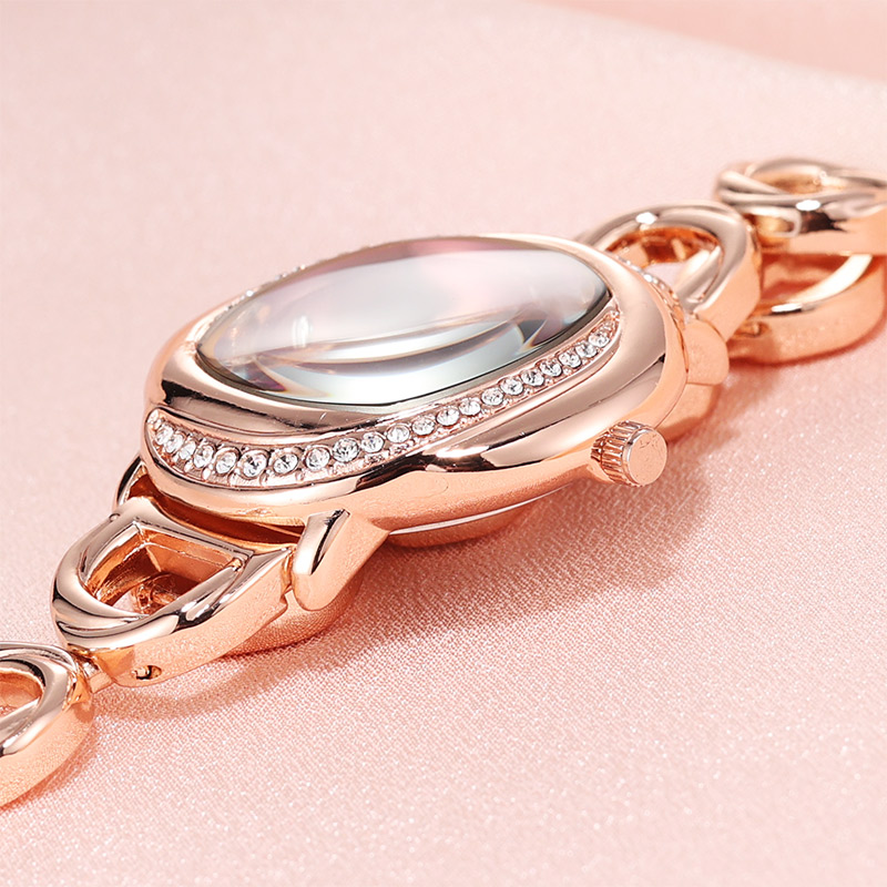 Fashion Luxury Ladies quartz movement Simple design watch with heart crystal bracelet set gift