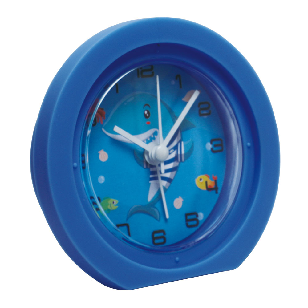 Small Plastic Round Desk Alarm Clock for Kids