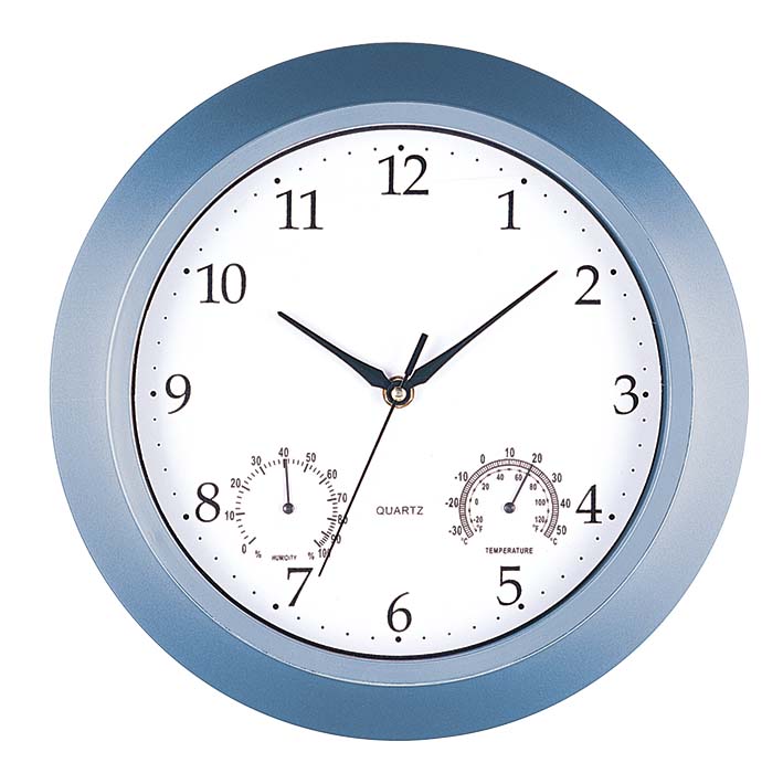 12 Inch round plastic weather station wall clock