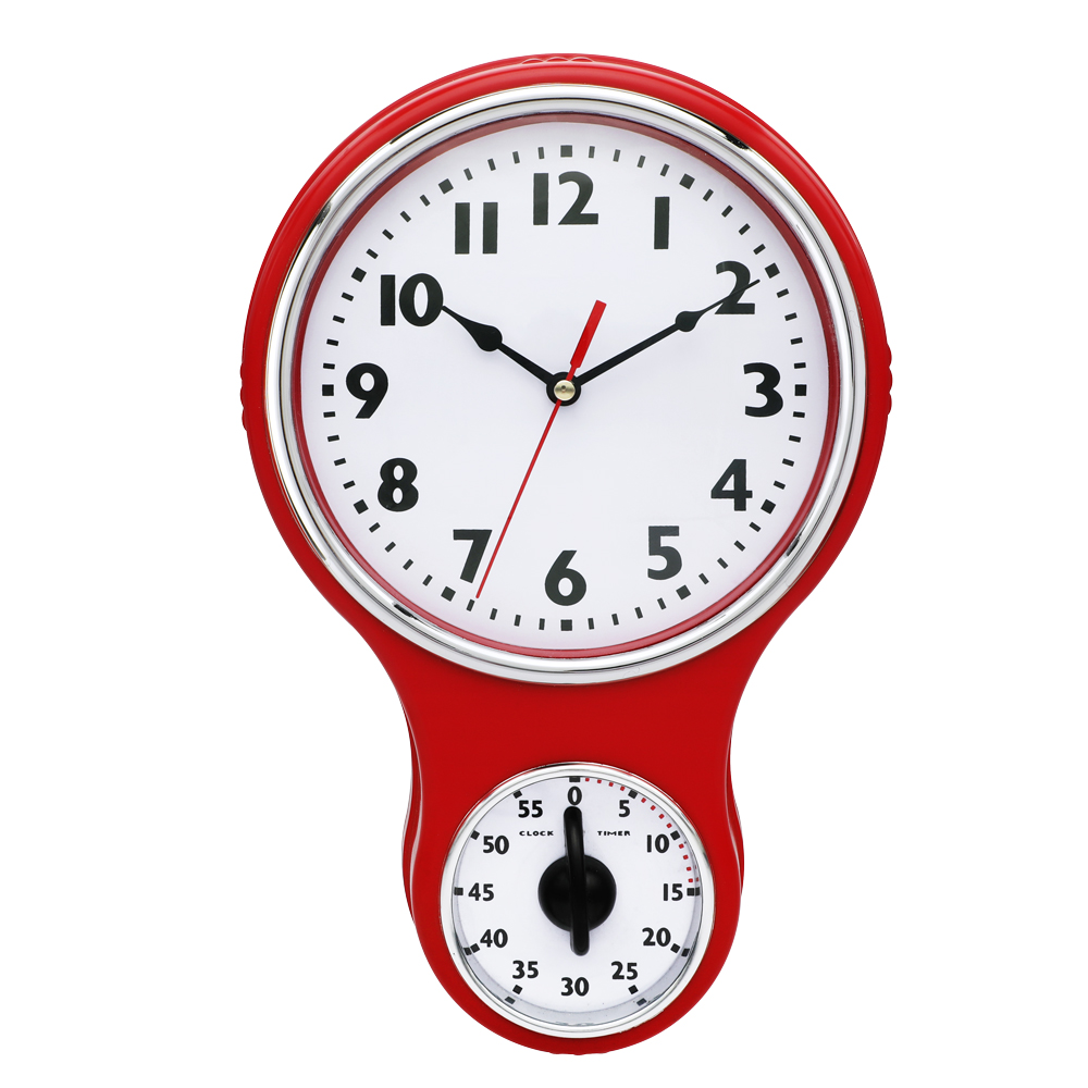 2023 Modern Vintage Quartz Alarm Timer Wall Clock Kitchen Room Decor Digital Clocks Home Decorate