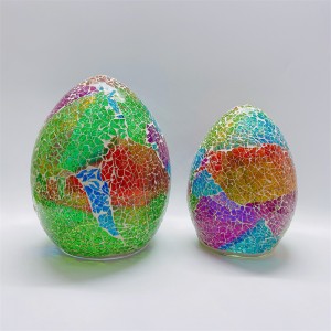 High quality broken mercury glass Easter egg led light