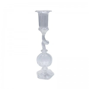 Excellent Quality Iridescent Glass Plates - Clear Glass Candle Holders Wedding Decoration Candlestick – Fushengda