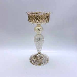 Tall Glass Candle Holder, Long Stem Candle Holder