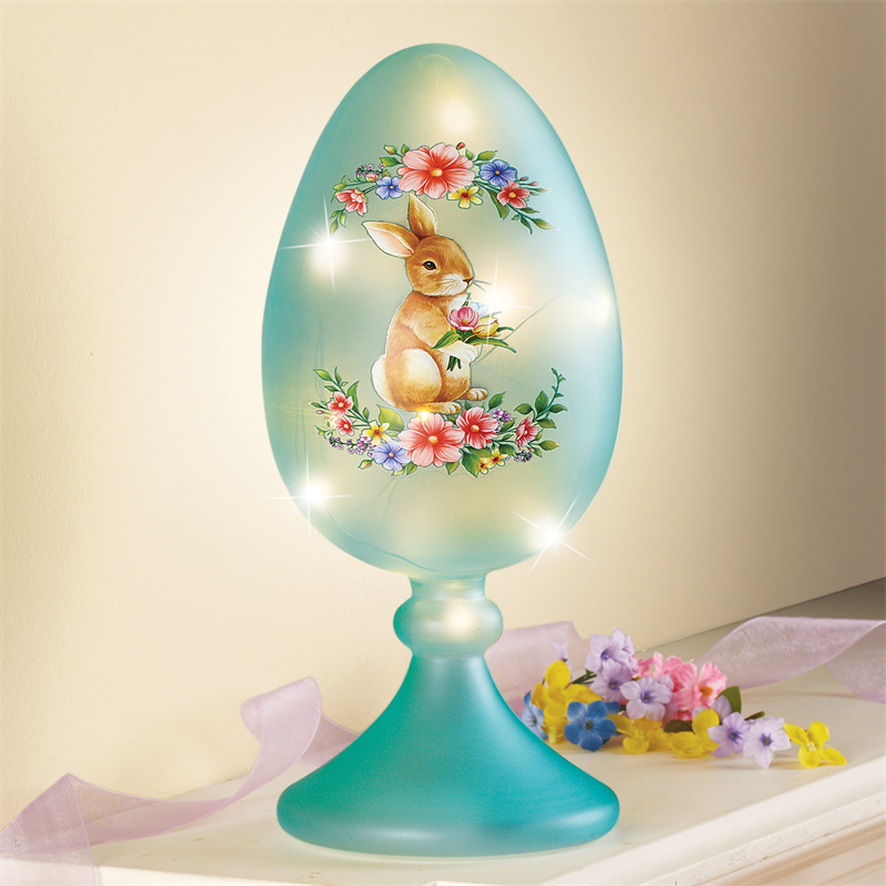 Easter 2022 glass decoration easter eggs with led lights Featured Image