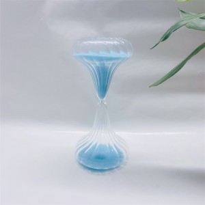 Sand hour glass clear stripe pattern for various festival ceremony gift ware 3 Minutes set of 2  Pink & blue