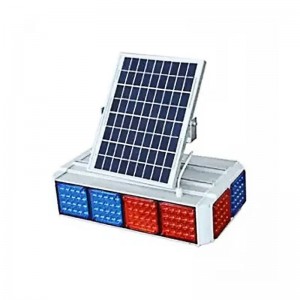 Solar Flashing Red and Blue LED Traffic Light