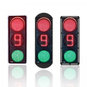 Celá obrazovka červený a zelený semafor s odpočítavaním
