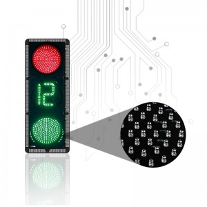 उलटी गिनती के साथ पूर्ण स्क्रीन लाल और हरी ट्रैफिक लाइट