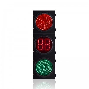 Semafor roșu și verde pe ecran complet cu numărătoare inversă (putere redusă)