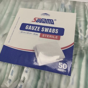 STERILE GAUZE SWABS 40S/20X16 NAPILI 5PCS/POUCH NGA MAY STEAM STERIZATION INDICATOR DOBLE PACKAGE 10X10cm-16ply 50pouches/bag