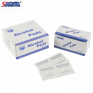 Almohadilla de preparación médica estéril personalizada con alcohol isopropílico ao 70%.