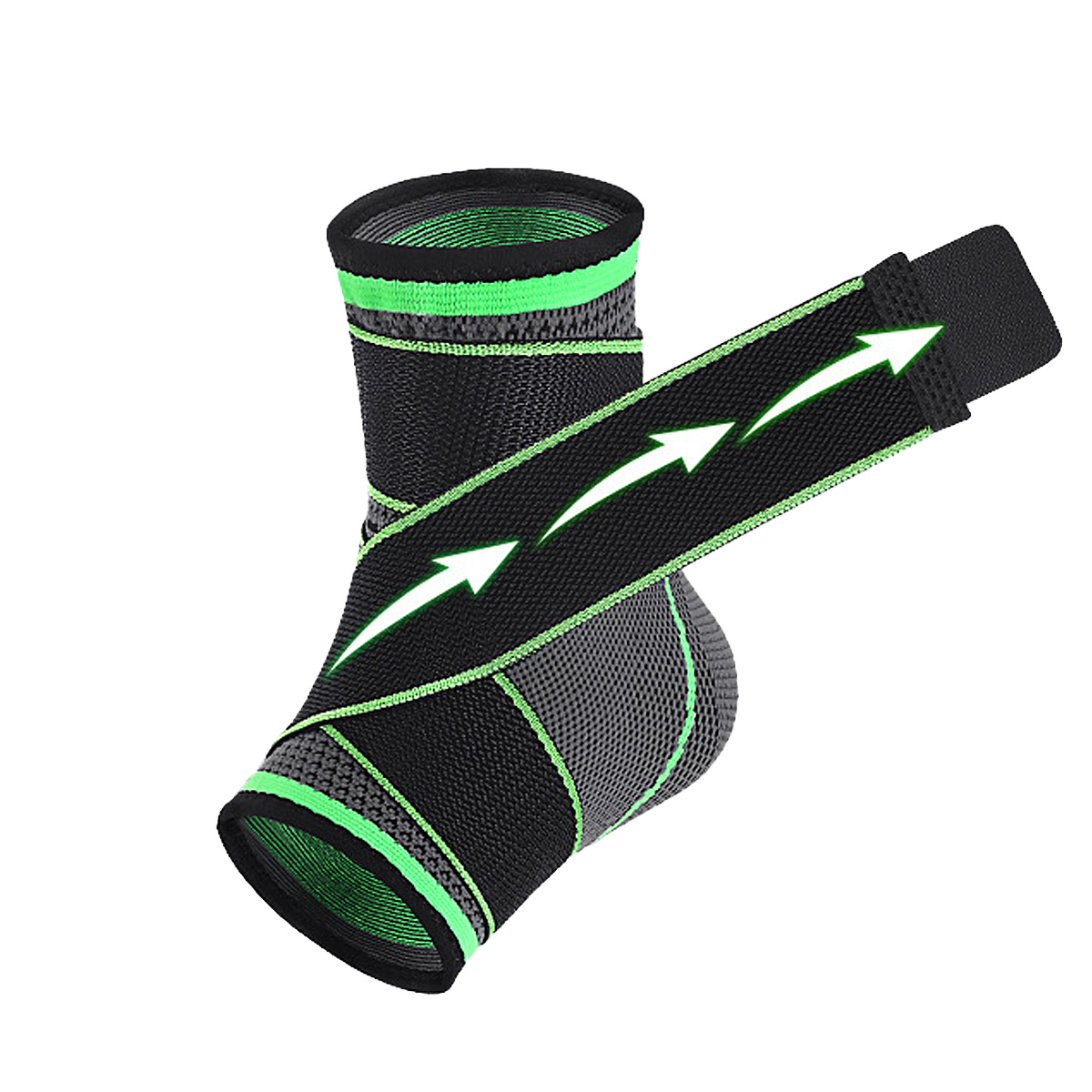 Elastic Green Ankle Support Sleeve-Strap Design