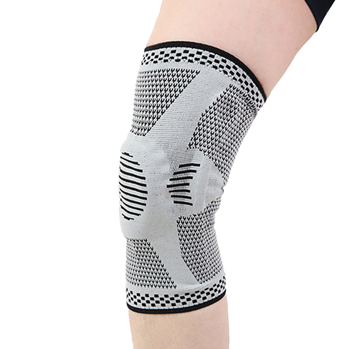 Sport Adjustable Nylon Knitted Knee Brace Sleeve