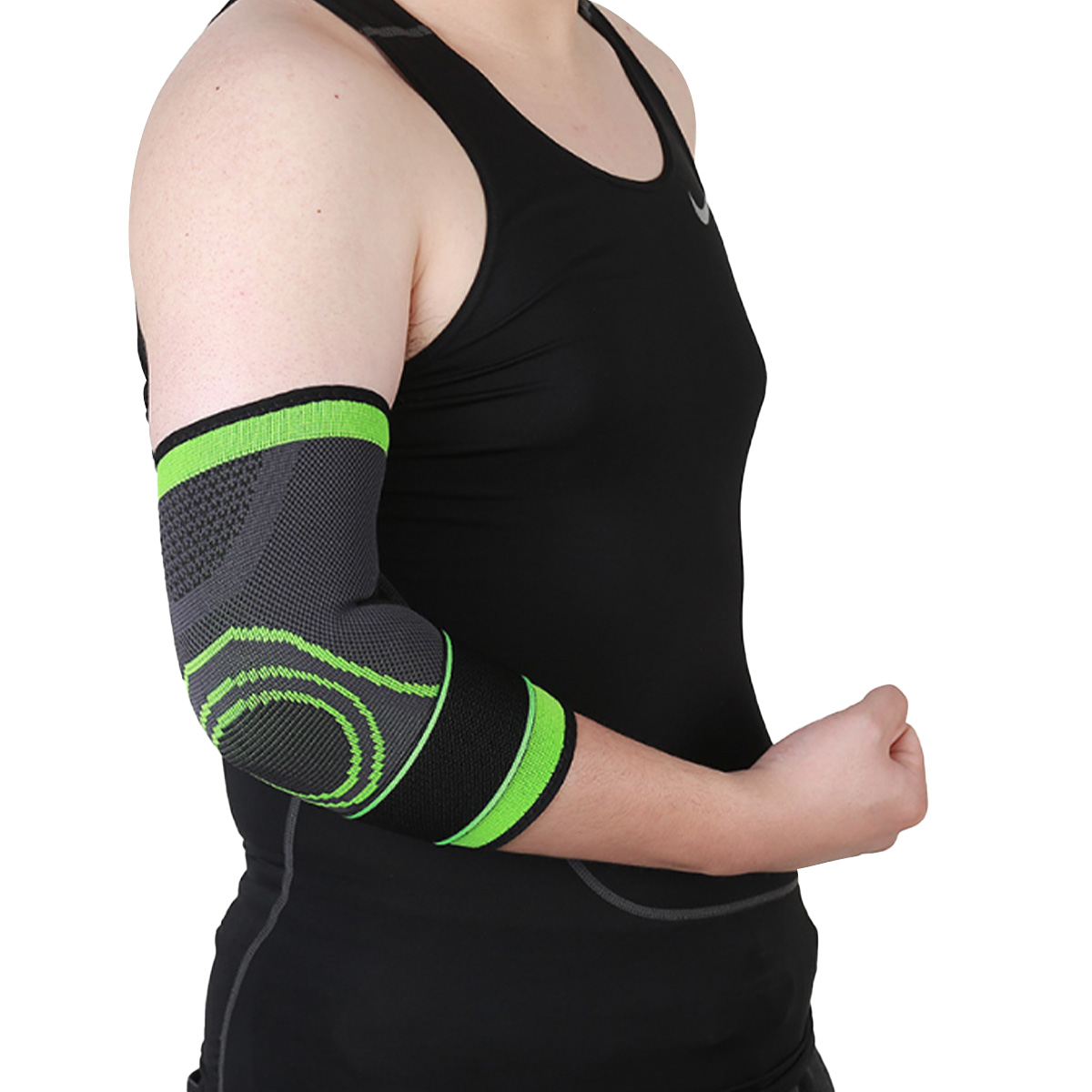 Nylon Knitted Elbow Brace Sleeve With Strap