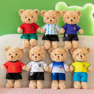 Hot Sell 35cm Plush Toy Football Players Teddy Bear Soft Plushies Kanggo Fans Football