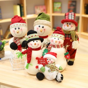 Hot Selling Festival Lovely Christmas Snowman Decorative Plush Toys Gifts For Kids