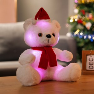 İsti Satılır LED İşıqlandırma Oxuyan Teddy Bear Peluş Oyuncaq Gecə Doldurulmuş Musiqi Milad Ayı Hədiyyələri