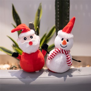 ขายส่งน่ารัก Squishmallow คริสต์มาสพลิกกลับได้ซานตาและตุ๊กตาหิมะของเล่นตุ๊กตา