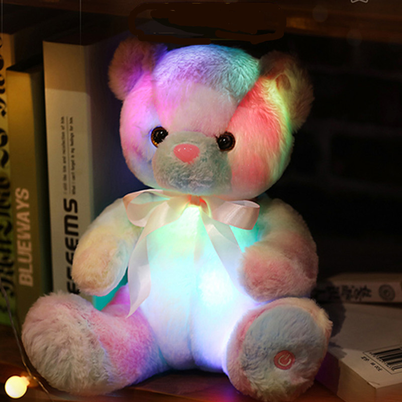 I-100% yeFactory eyi-Led ye-Plush Toy-I-Rainbow Colorful Lighting Light Up Up Teddy Bear Kawaii LED Bear yesipho soSuku lweValentine-TDC
