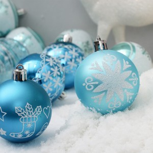 Popular Environmental Shatterproof Blue Christmas Ball Ornaments For Xmas Festival Decorations