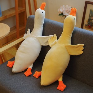 Lag luam wholesale Ins Giant Stuffed Goose Ntev hauv ncoo Huggable pw hauv txaj thiab kho kom zoo nkauj