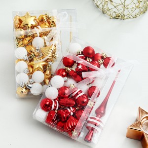 Set di ornamenti di palle di Natale infrangibile in plastica di dimensioni miste Pendenti per decorazioni di festa di nozze d'arburu