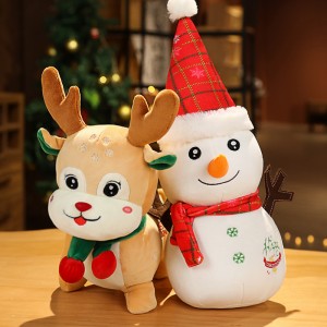 CE ASTM Light Up Snowman Teeb Reindeer Thaum Hmo Ntuj Rau Kev Zoo Siab Christmas Khoom Plig Thiab Kho Kom Zoo Nkauj