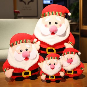 Çok Boyutlu Doldurulmuş Noel Baba Kardan Adam Peluş Kırmızı Burunlu Ren Geyiği Noel İçin Doldurulmuş Oyuncak